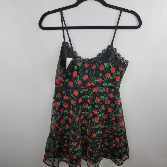 JACK by BB Dakota Nothin to Mesh With Black Floral Embroidered Skater Dress NEW - Picture 4 of 10